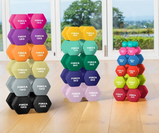 FORZA Neoprane Hex Dumbells  ( 0.5kg - 16kg )